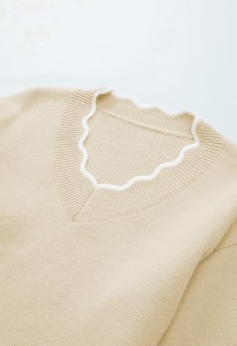 Women's Casual Long Sleeve V-Neck Sweater