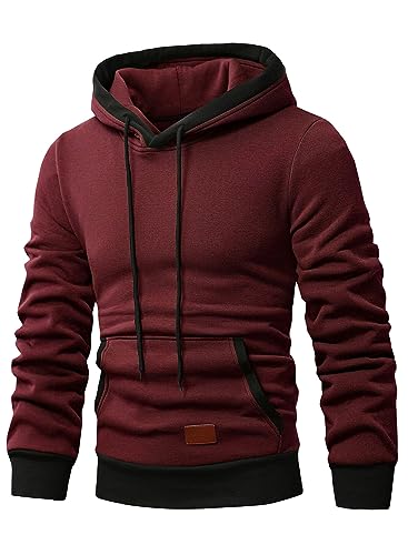 Men's Two-Tone Hooded Pullover Sweater