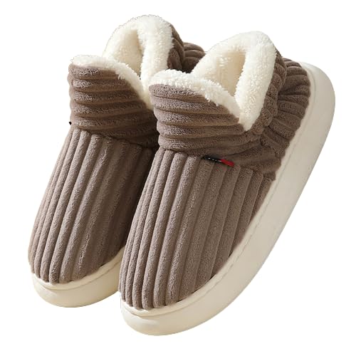 Plush Unisex Bootie Slippers with Memory Foam and Anti-Slip Soles