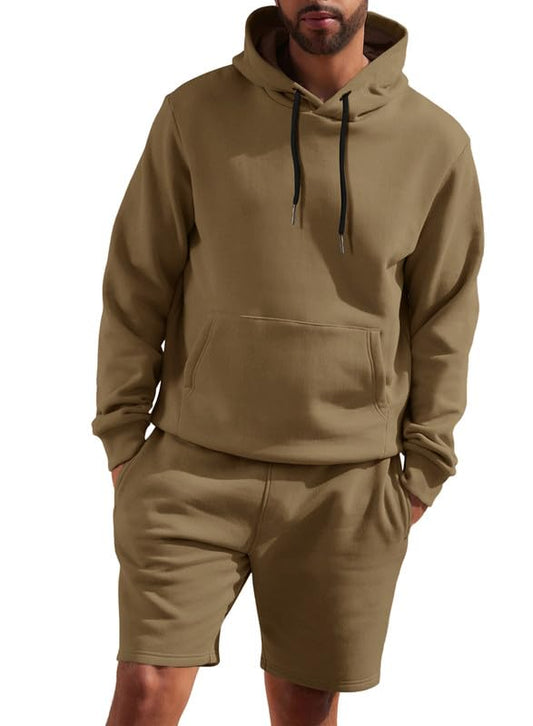 Men's 2-Piece Hoodie with Jogger Shorts Set