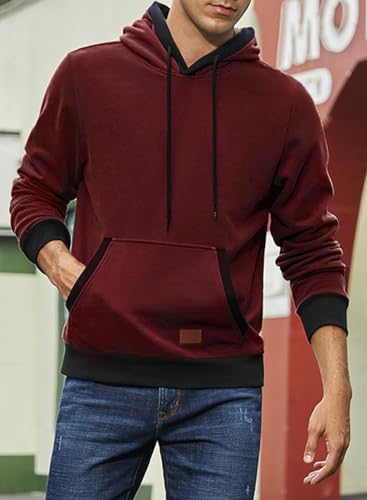 Men's Two-Tone Hooded Pullover Sweater