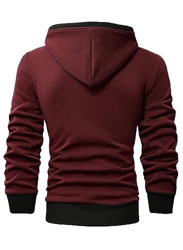 Men's Two-Tone Hooded Pullover Sweater