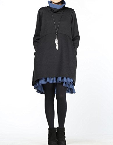 Women's Oversized Tunic Swing Dresses with Pockets