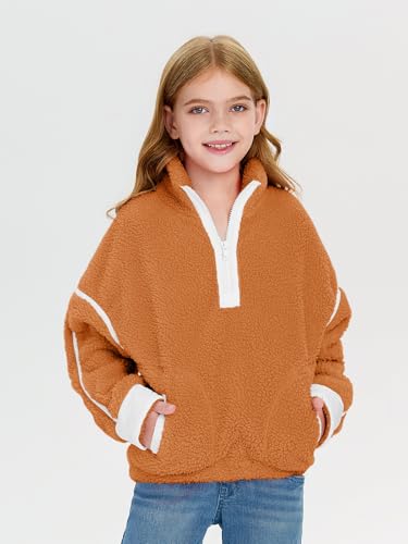 Girl's Half-Zip Fleece Pullover Sweatshirt