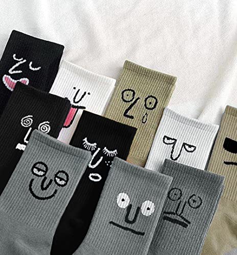 Men's Funny Emotion Crew Socks - 10 pack