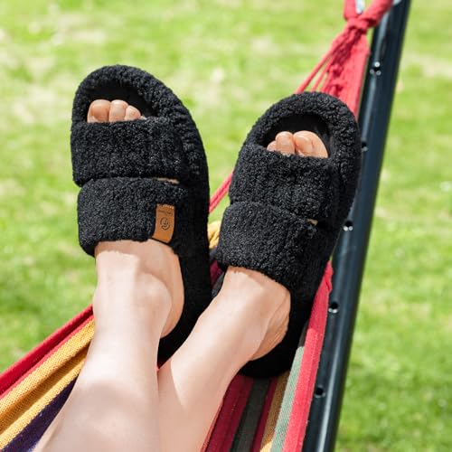 Women's Fluffy Open-Toe Slippers