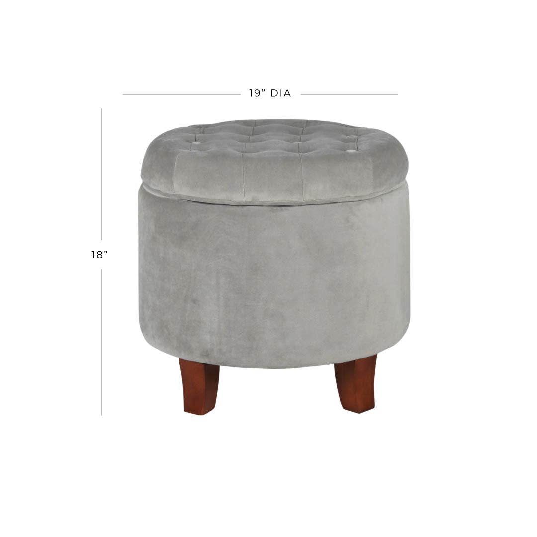 Upholstered Round Velvet Tufted Foot Rest Ottoman