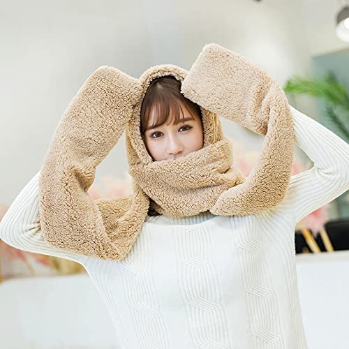 Women's 3-in-1 Scarf, Hat, and Glove Pockets