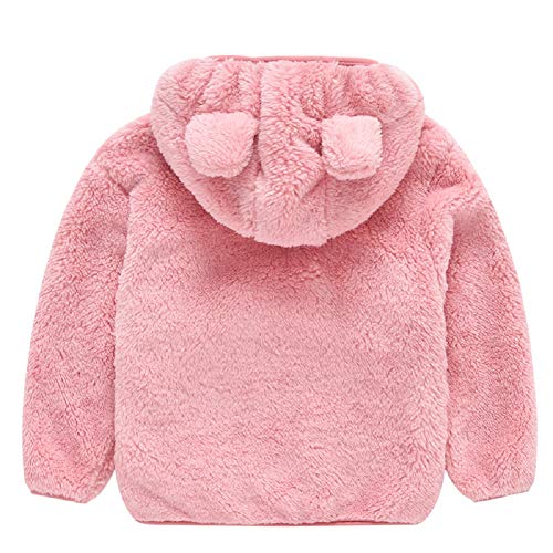 Toddler Girls Boys Fleece Hoody Jacket Zip Up Teddy Coat Warm Winter Outwear