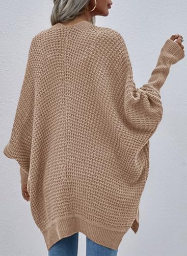 Women's Cable Knit Cardigans Sweater with Tapered Sleeves