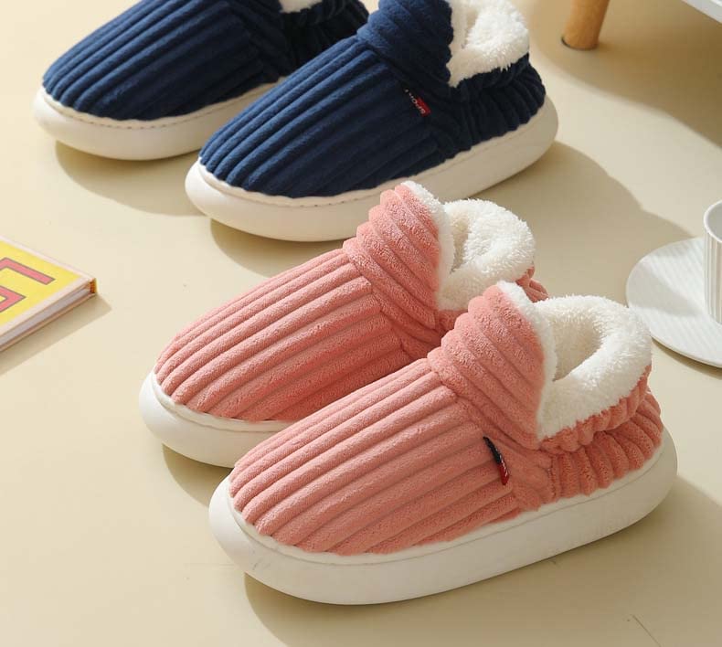 Plush Unisex Bootie Slippers with Memory Foam and Anti-Slip Soles
