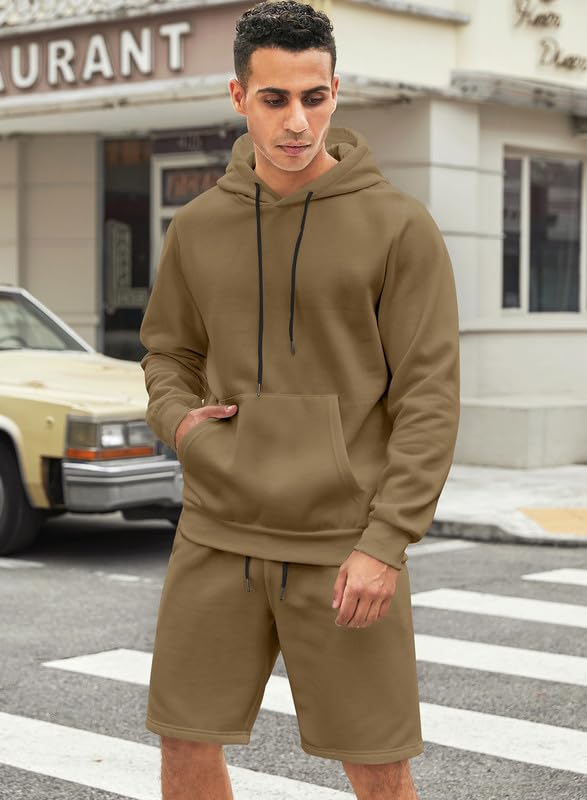Men's 2-Piece Hoodie with Jogger Shorts Set
