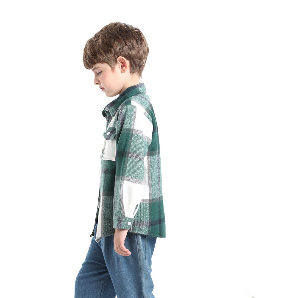 Boy's Long Sleeve Plaid Flannel Shirt