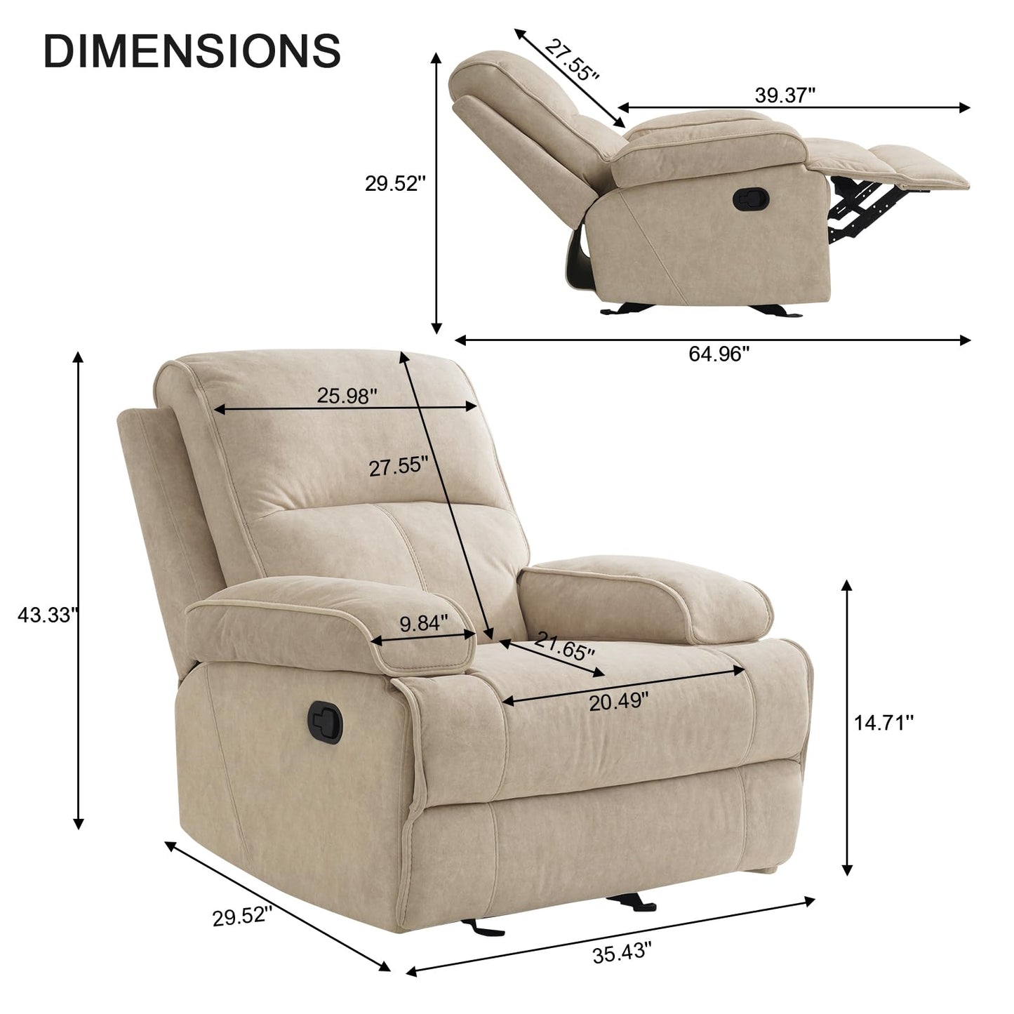 Oversized Upholstered Glider