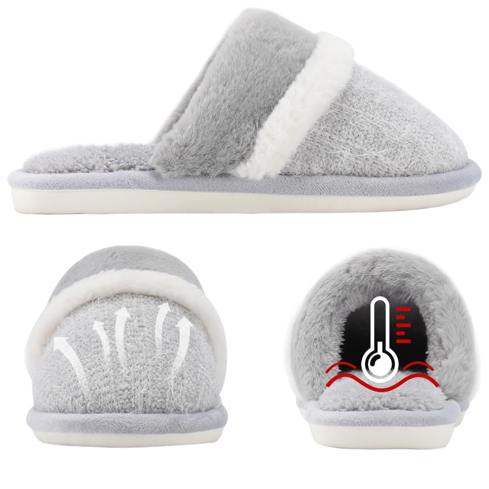 Men's Cozy House Slippers with Memory Foam and Anti-Skid Soles
