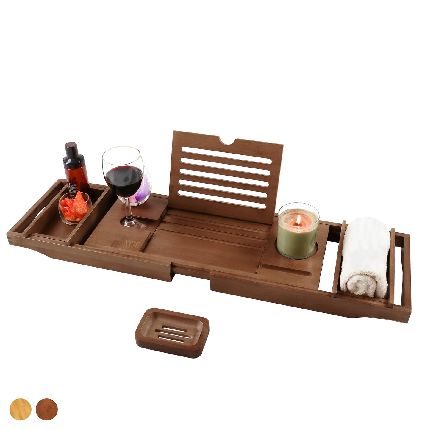 Expandable Bamboo Bathtub Caddy Tray
