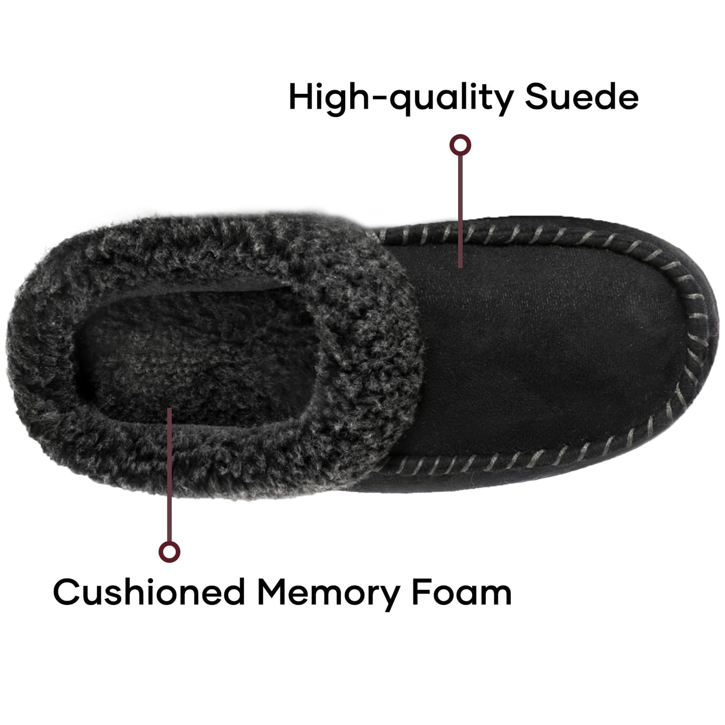 Men's Micro-suede Indoor/Outdoor Moccasins with EVA Foam Soles
