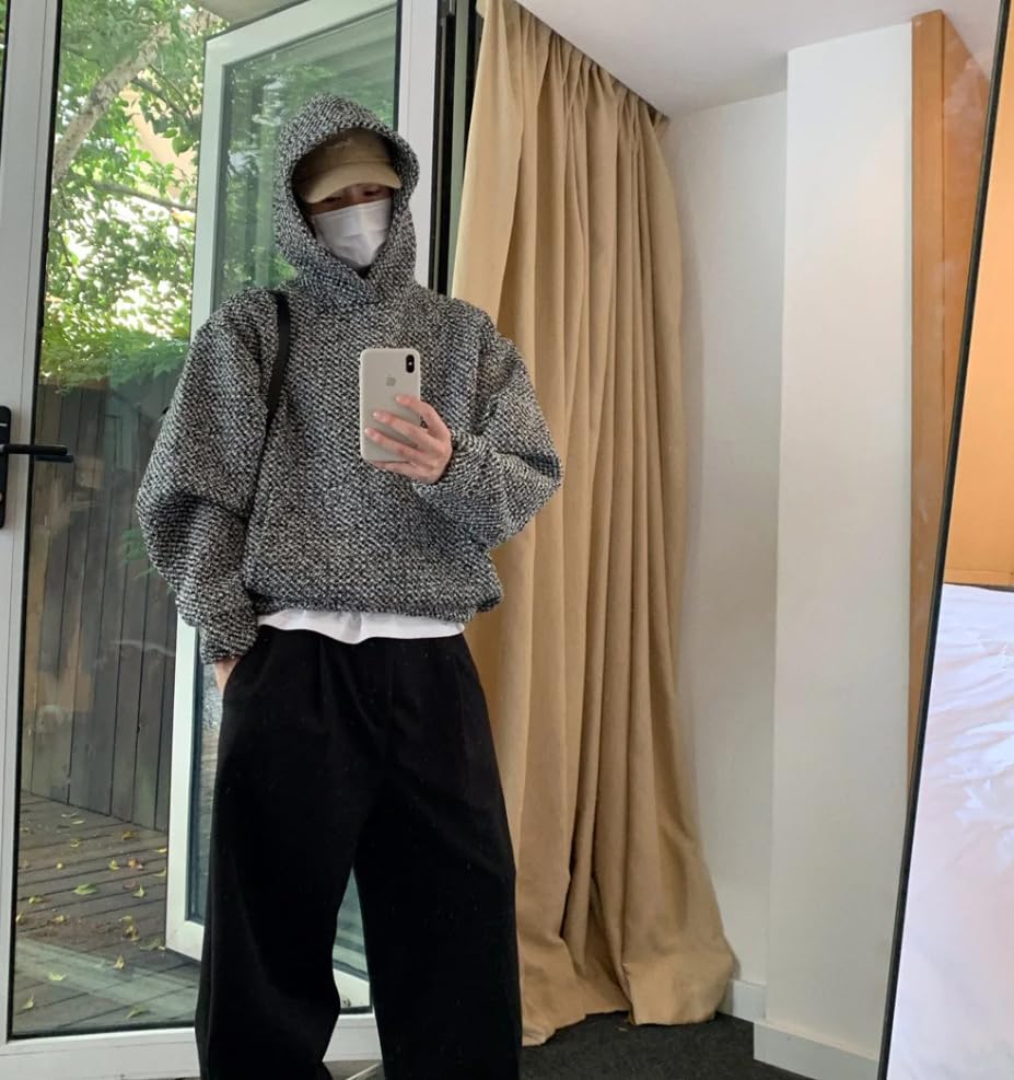 Men's Oversized Textured Baggy Hoodie