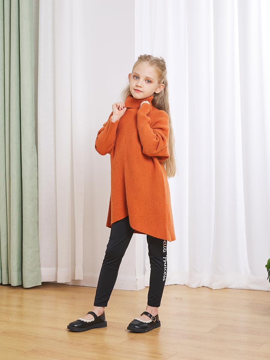 Girl's Long Sleeve Asymmetric Hem Knit Jumper Sweater