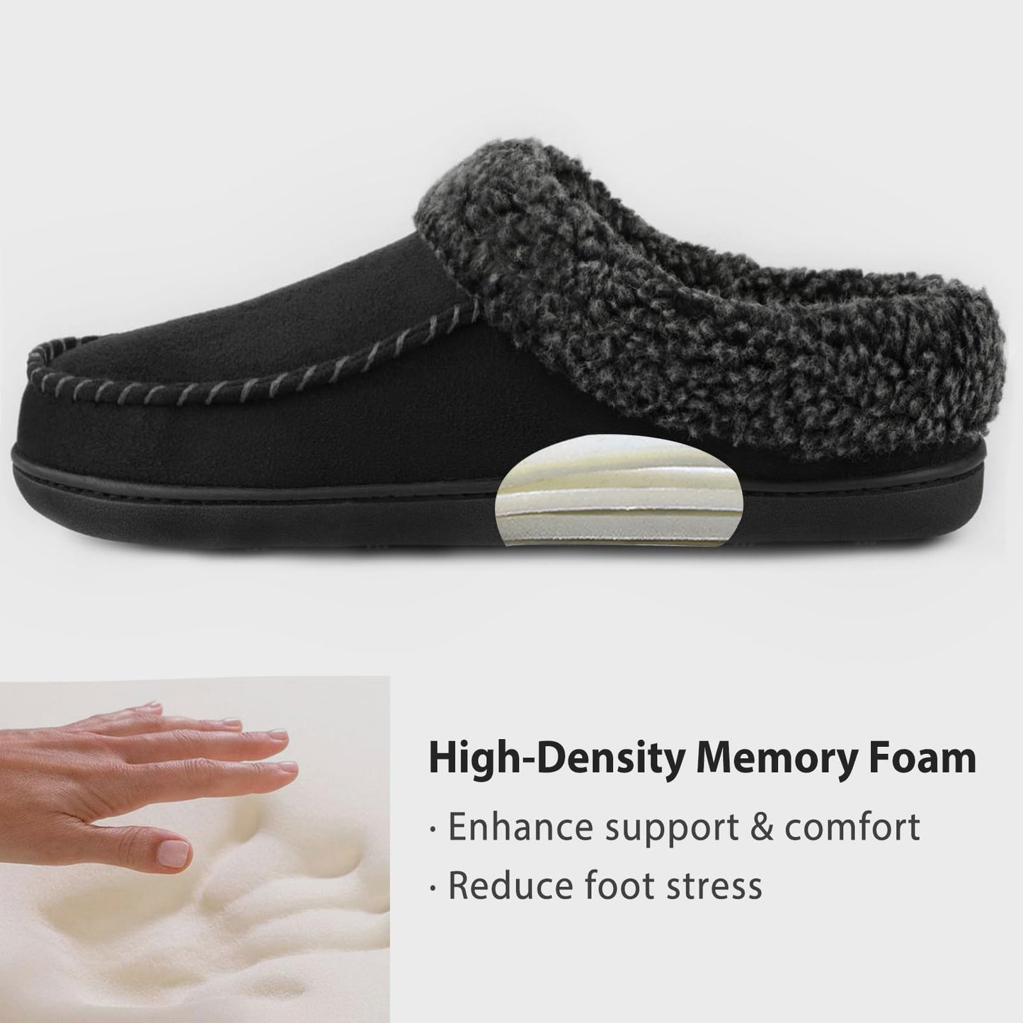 Men's Micro-suede Indoor/Outdoor Moccasins with EVA Foam Soles