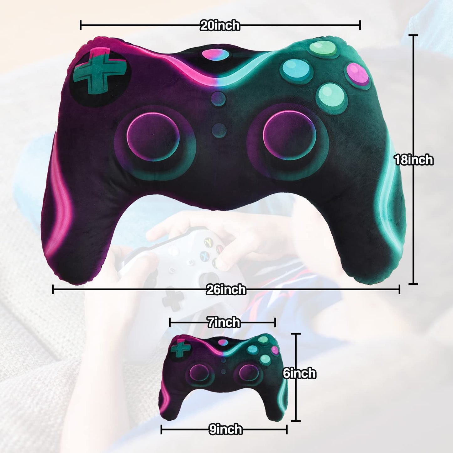 Game Controller Shaped Throw Pillow