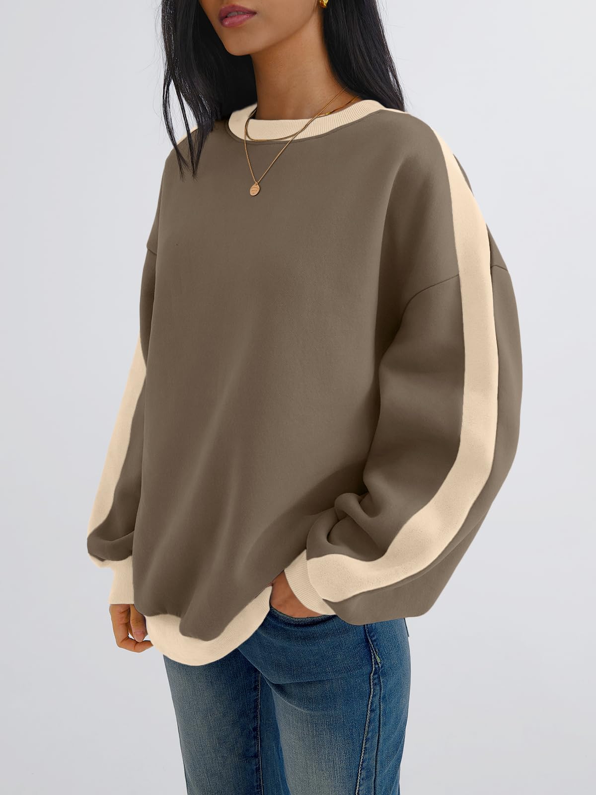 Women’s Oversized Color-Block Pullover Sweater
