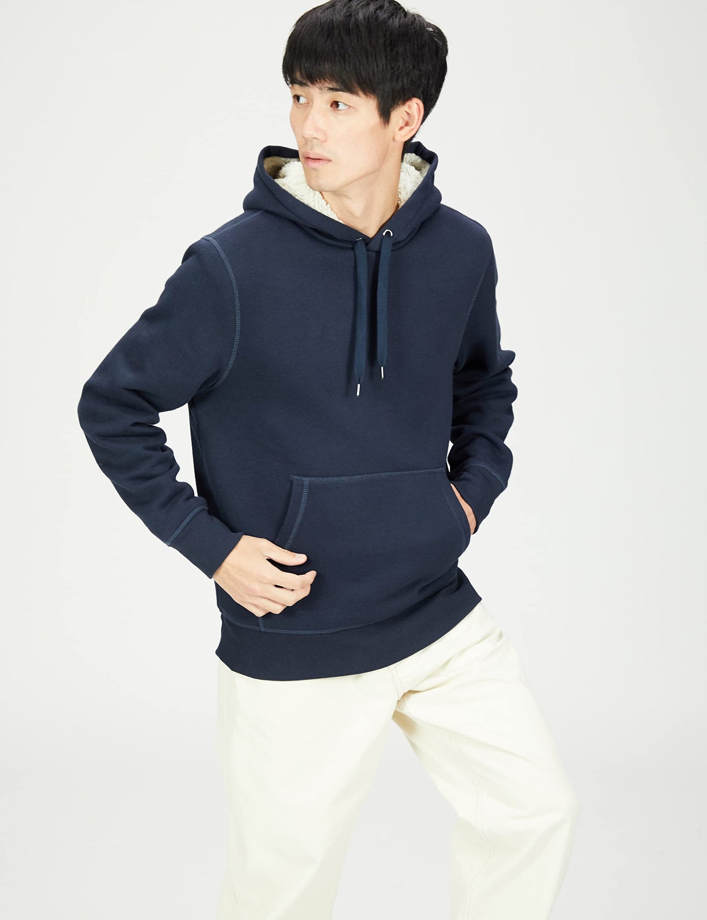 Men's Basic Sherpa-Lined Pullover Hoodie