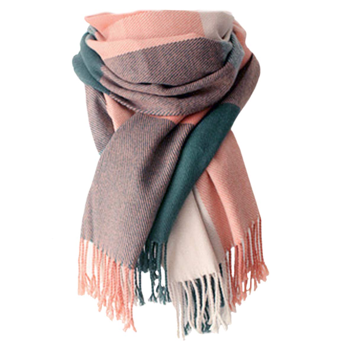 Women's Long Plaid Blanket Scarf