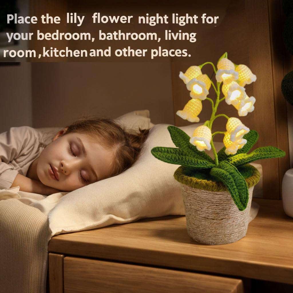 Crochet Lily of The Valley Table Lamp