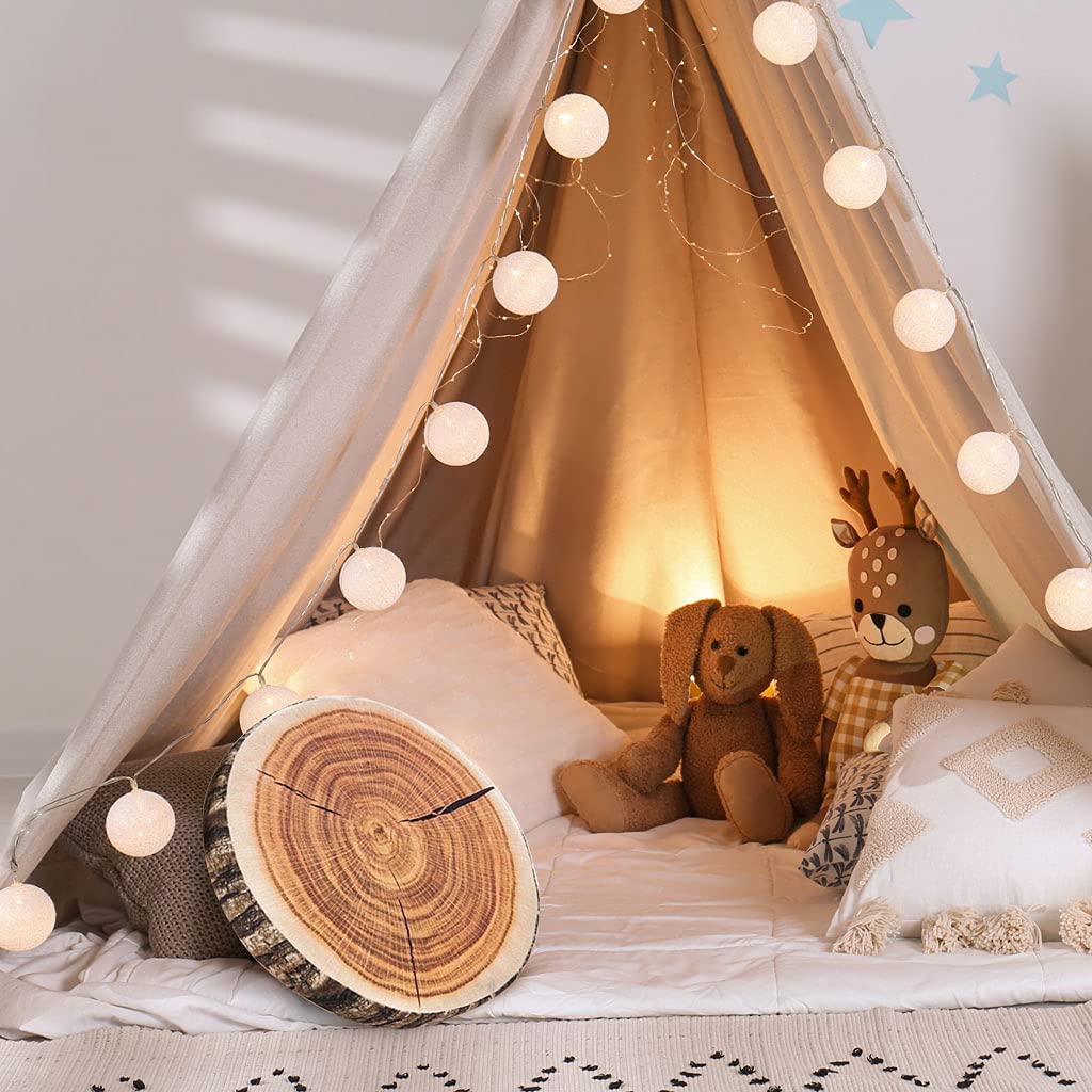 Round Plush Wood Log Floor Cushions