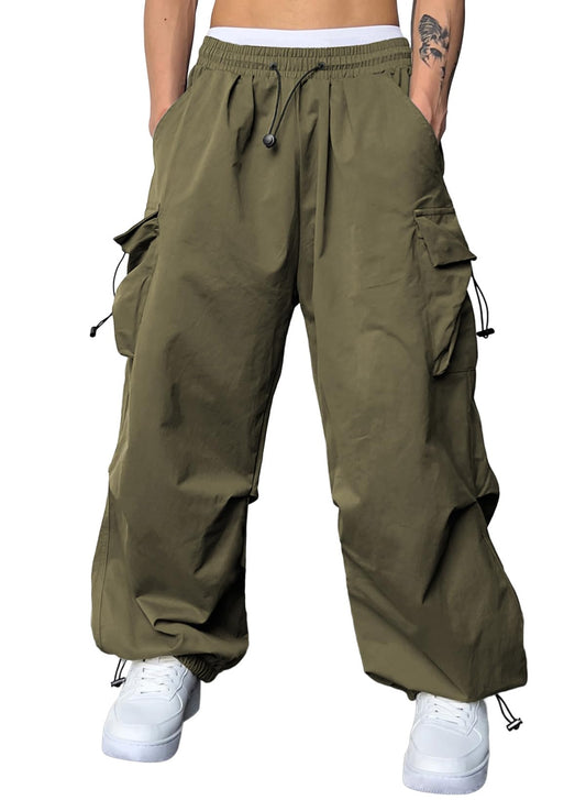 Men's Wide-Leg Parachute Pants