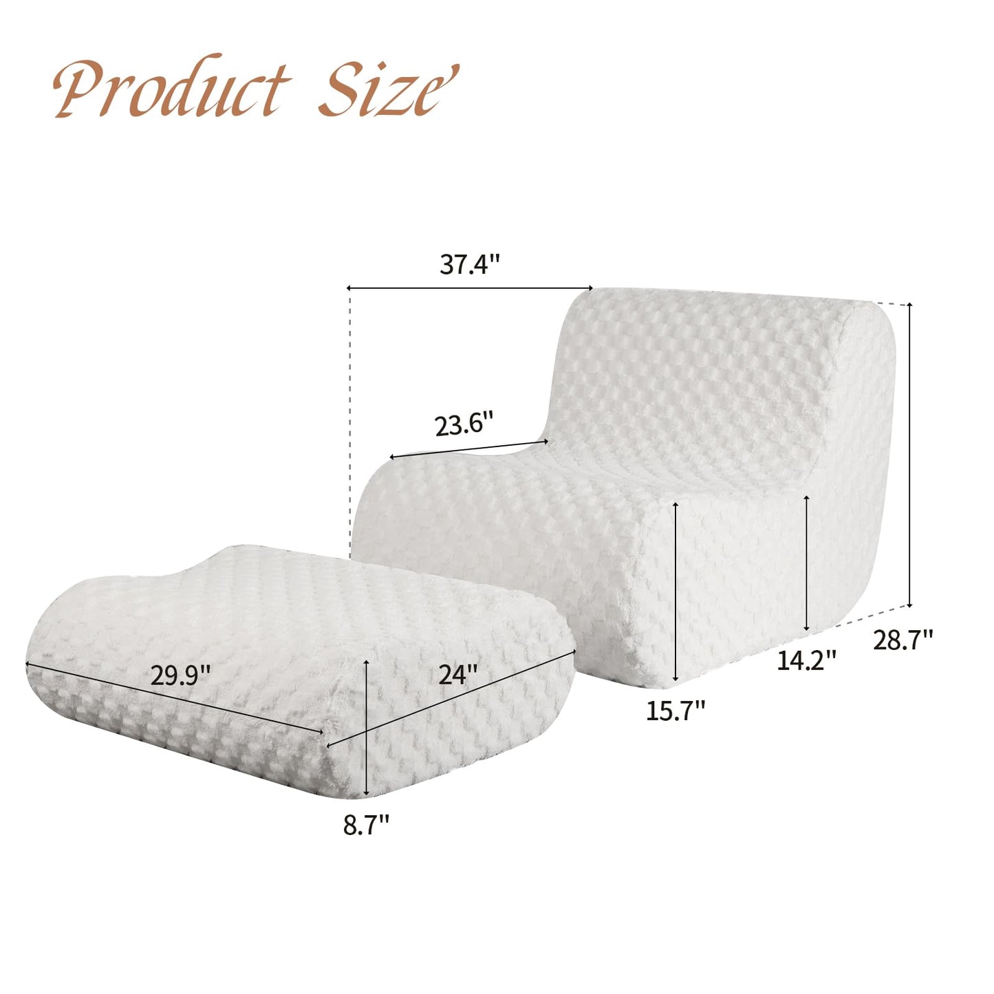 Accent Bean Bag Chair with Footstool