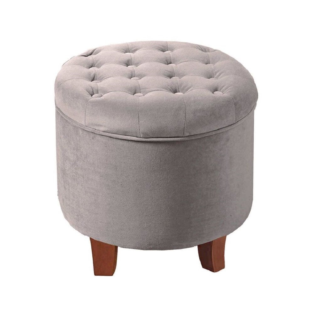 Upholstered Round Velvet Tufted Foot Rest Ottoman