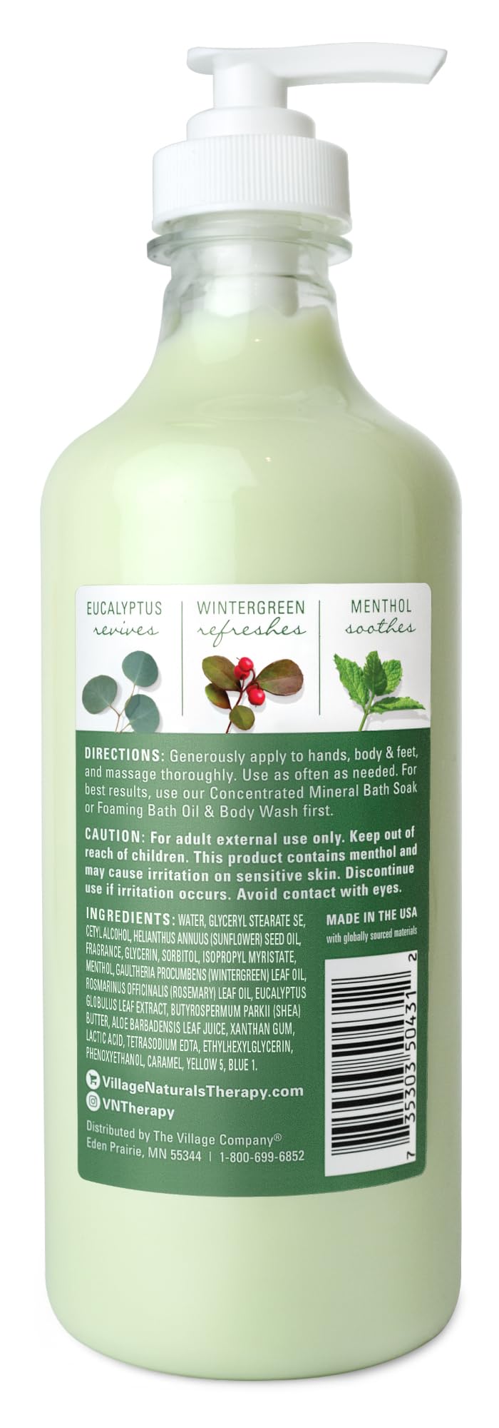Village Naturals Therapy, Shea Butter Lotion, Eucalyptus Mint Scent, 3 Pack