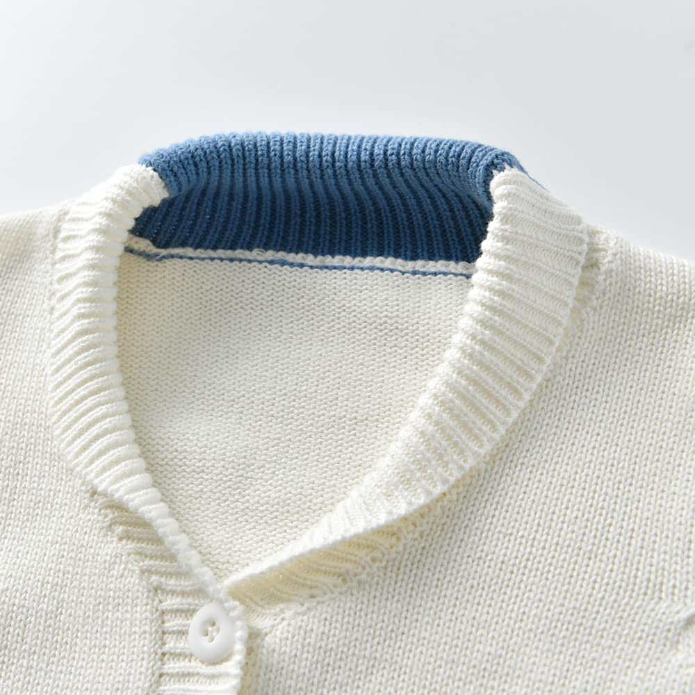 Boy's Color Block Knit Cardigan Sweater