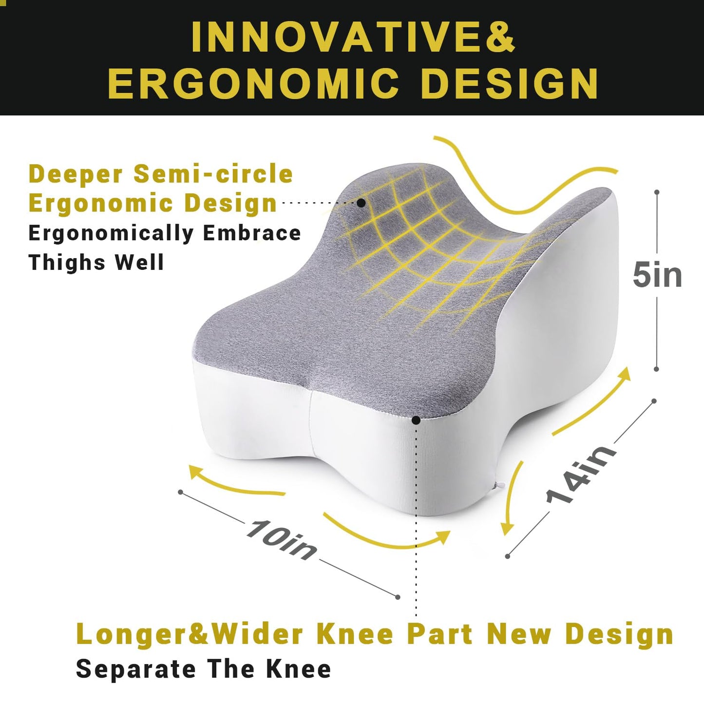 Knee and Thigh Support Pillow for Side Sleepers