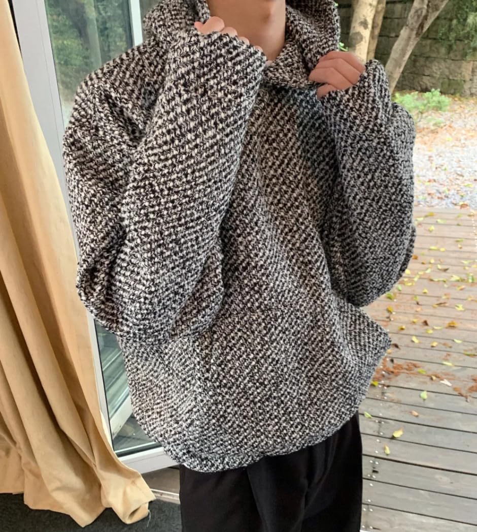 Men's Oversized Textured Baggy Hoodie