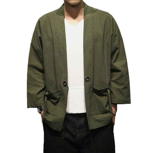 Men's Open Front Kimono Style Shirt