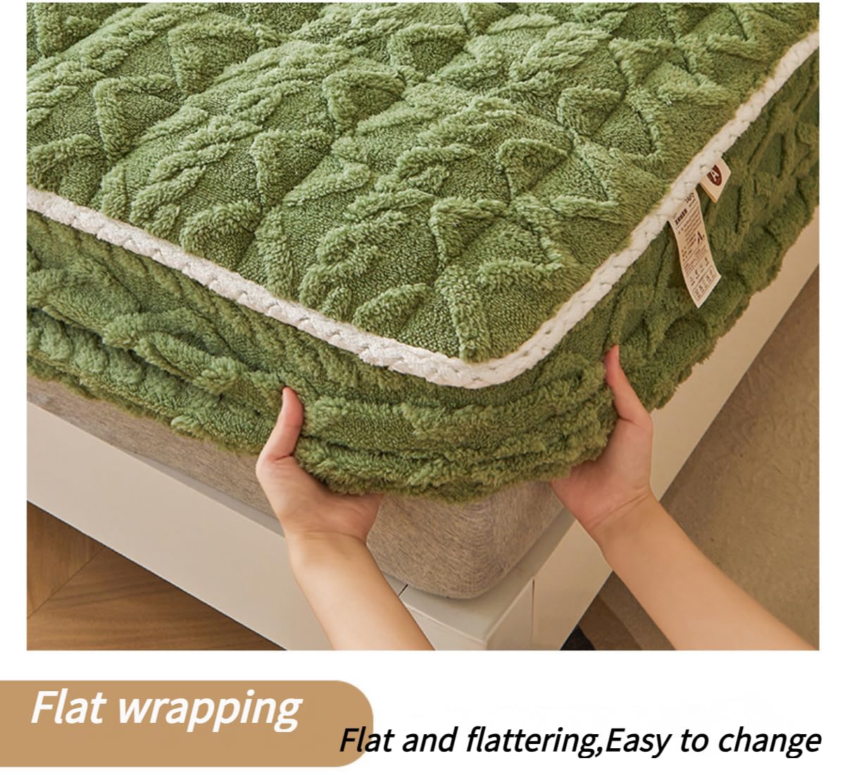 Fitted Cable Knit Pattern Mattress Cover