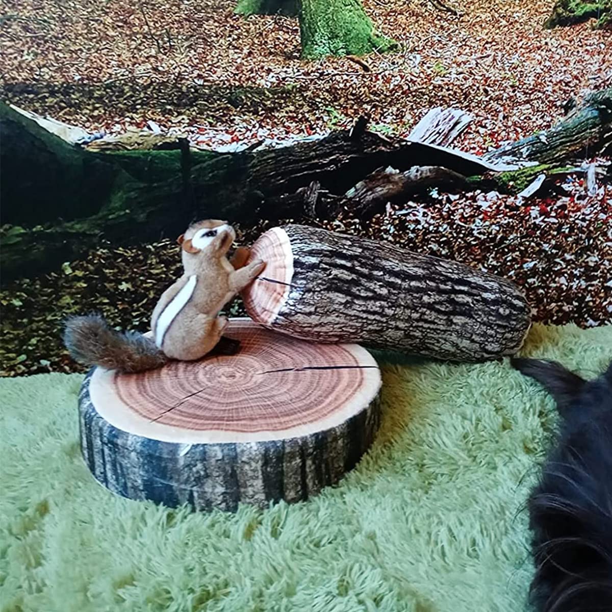 Round Plush Wood Log Floor Cushions