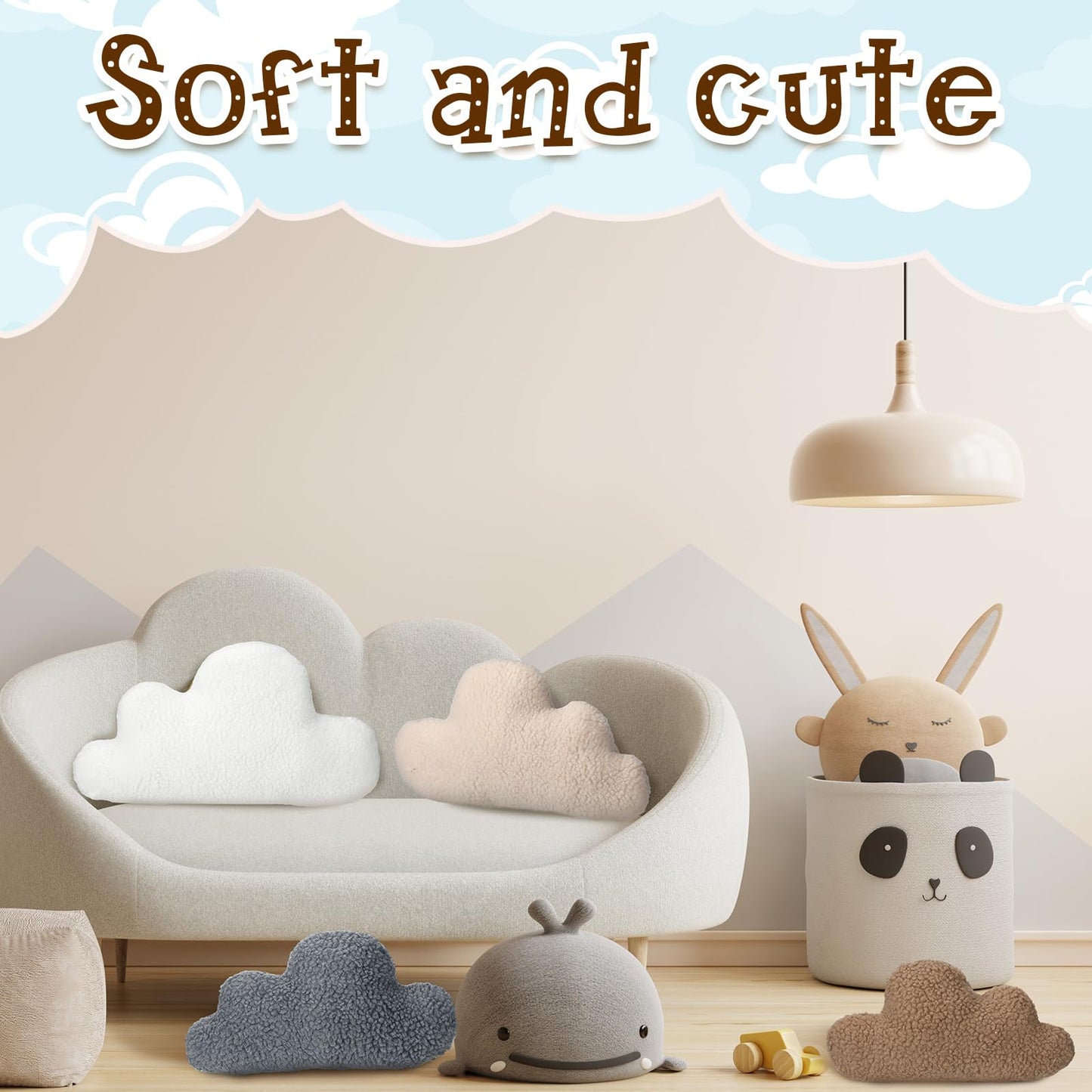 4-Piece Sherpa Cloud Throw Pillow Set