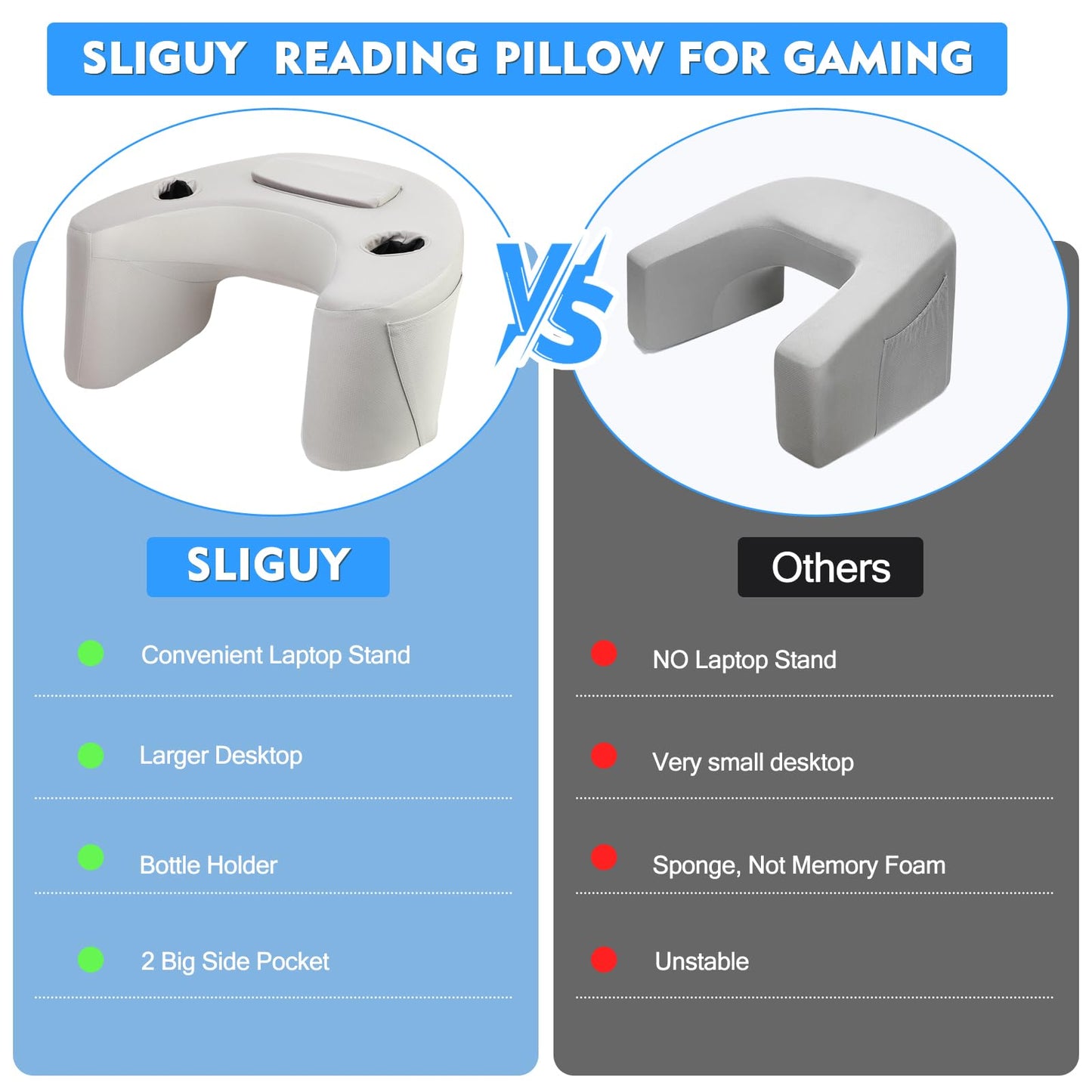 Gaming/Reading Memory Foam Pillow