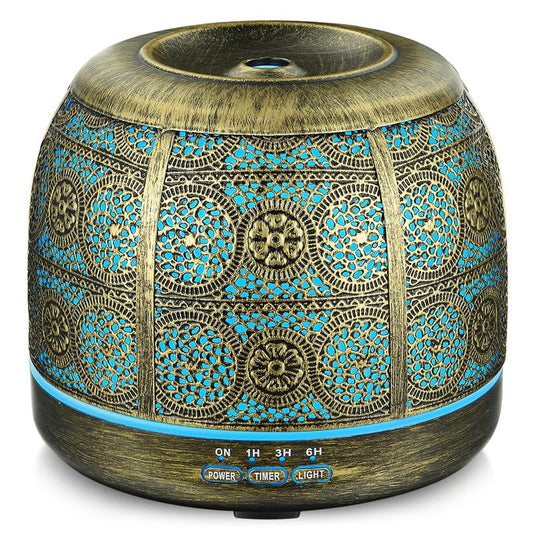 Essential Oil Diffuser with Ornate Metal Design, 500ml