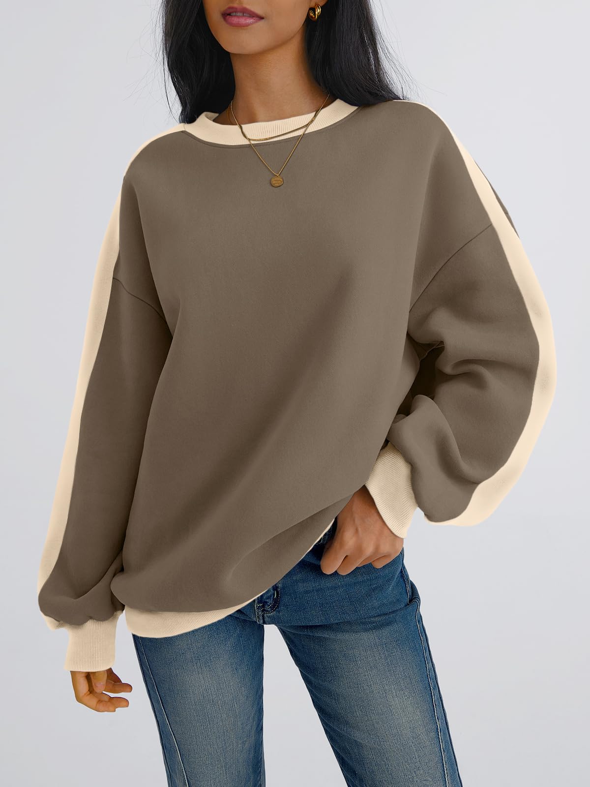 Women’s Oversized Color-Block Pullover Sweater