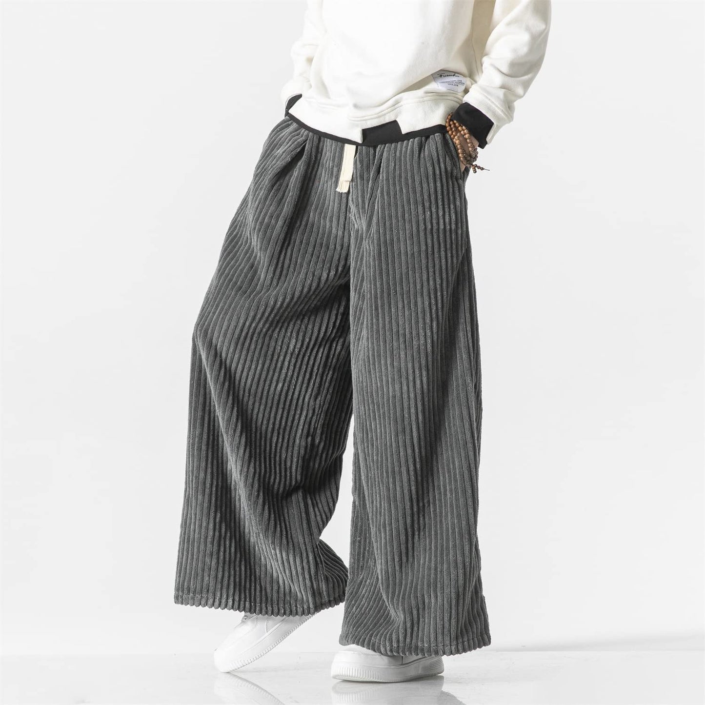 Men's Wide-Leg Oversized Corduroy Pants
