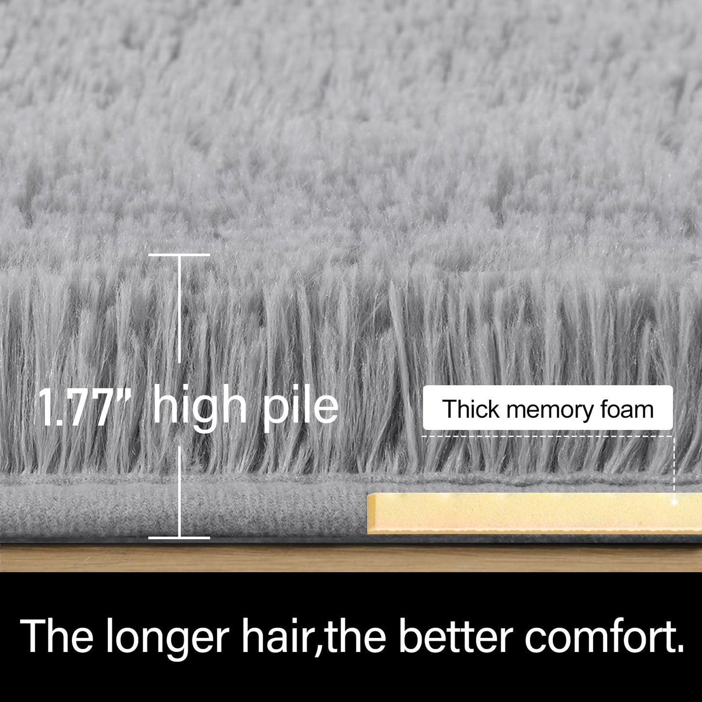Fluffy Living Room Area Rug