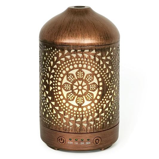 Essential Oil Diffuser with Ornate Metal Design, 100ml