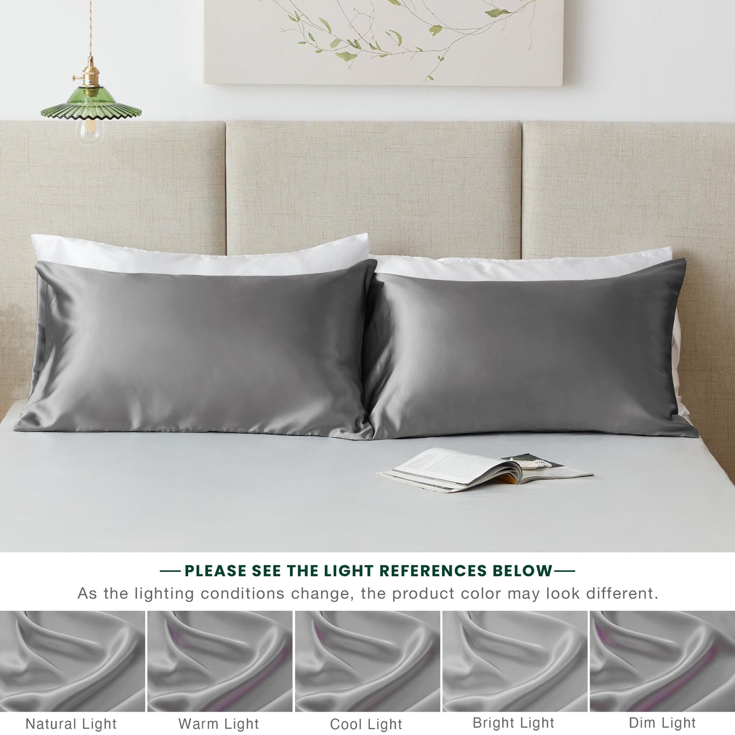 Satin Cooling Pillow Covers - Set of 2