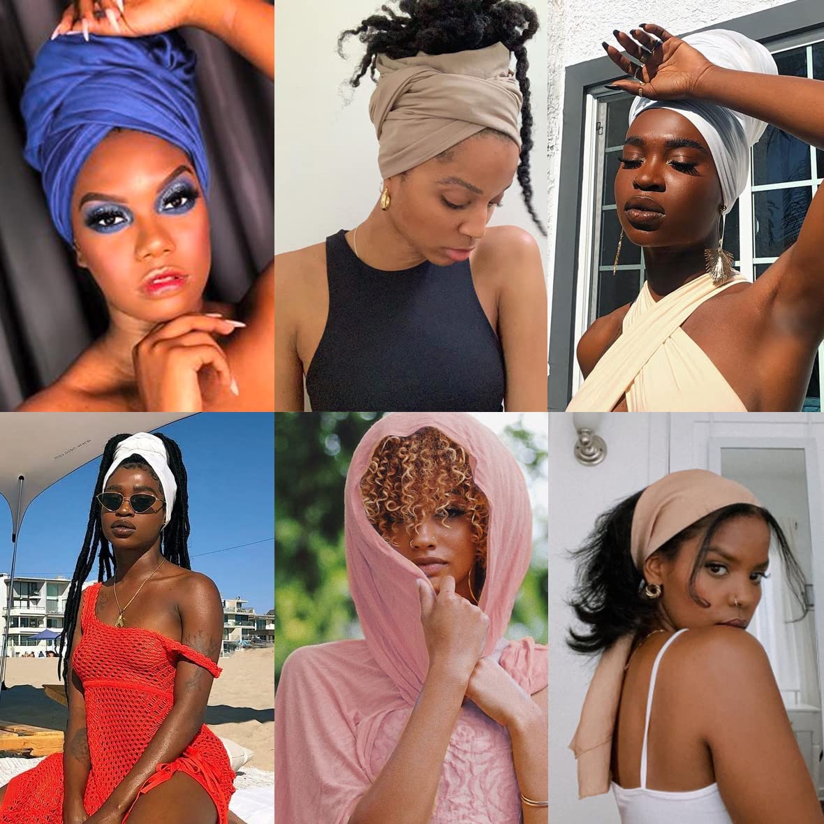 Stretch Knit Head Wrap - 4 Pack