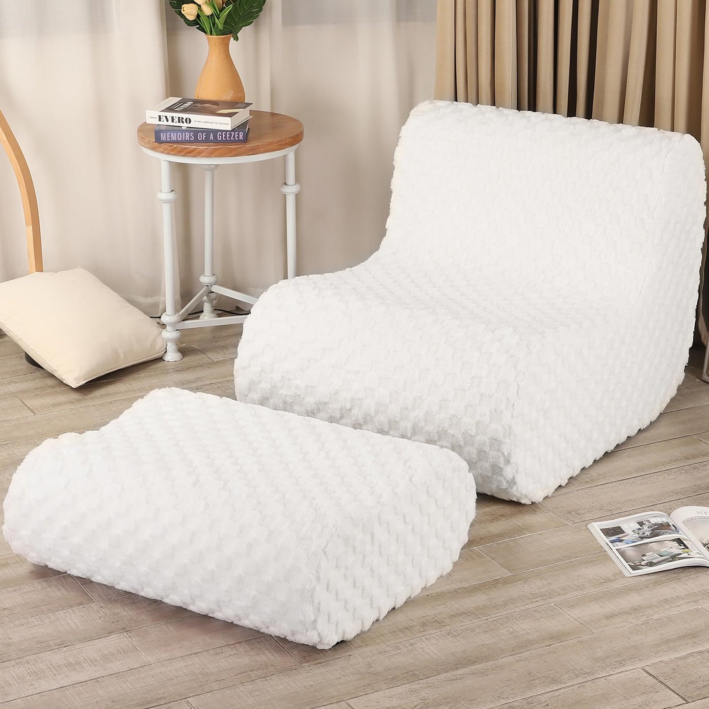 Accent Bean Bag Chair with Footstool